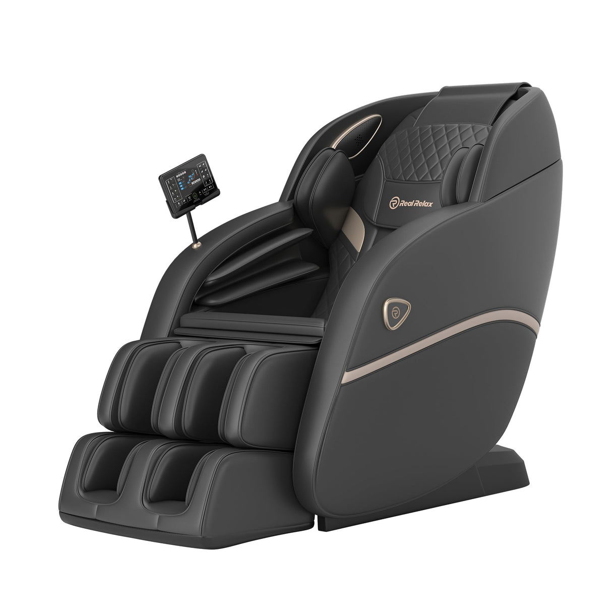 Real Relax 3D Massage Chair Full Body SL-Track, Zero Gravity Recliner with 16 Massage Modes, Body Scan, Wasit Heating, Foot Rollers, Bluetooth, Favor-22 Black Real Relax