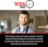 Tactical Traps - Patriot 35PC Premium Concealment Shelf with Hidden Gun Storage - Hidden Gun Safe with RFID Lock, Made in USA - Concealment Furniture for Guns - 22.5” x 10.25” x 4" - Dark Walnut Tactical Traps