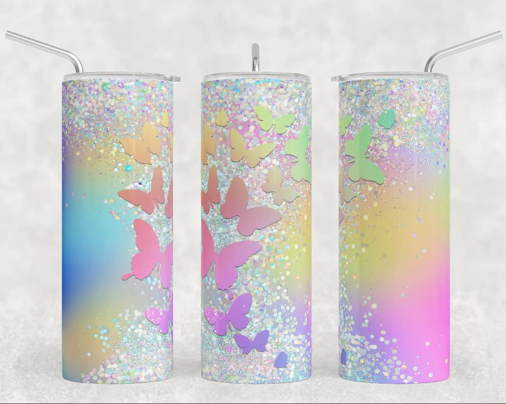 Butterfly Tumbler Sublimation Prints-Ready To Press Prints Bundle Generic