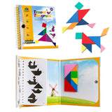 Coogam Travel Tangram Puzzle - Magnetic Pattern Block Book Road Trip Game Jigsaw Shapes Dissection STEM Games with Solution for Kid Adult Challenge - IQ Educational Toy Gift Brain Teasers 360 Patterns Coogam