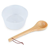 Bestnewie Sauna Bucket with Ladle Handmade Wooden Sauna Bucket Sauna Spa Accessory - 5 Liter (1.3 Gallon) Sauna Bucket with Felt Sauna Hat and Sauna Seat Pad Bestnewie