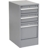 Global Industrial Pedestal Workbench W/ 3 Drawers & 1 Cabinet, Plastic Laminate Safety Edge, 60" W x 30" D, Gray Global Industrial