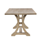 SIYSNKSI 6-Piece Farmhouse Dining Table Set, Rectangular Trestle Table with 4 Upholstered Chairs and 1 Bench, Wooden Kitchen Set Living Room, Dining Table Set for 6 SIYSNKSI