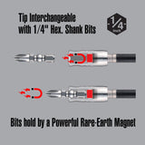 VESSEL - BALL GRIP Ratchet Interchangeable Screwdriver with 10 PC. Bit Set 2200MBH120K01 VESSEL