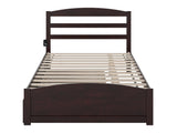 AFI, Warren Full Platform Bed with Matching Footboard & Twin Trundle, Espresso AFI
