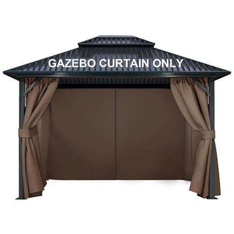 COWVIE 4-Panel 12' x 16' Gazebo Replacement Curtains, Patio Privacy Sidewalls with Double Zipper, Replacement for Outdoor Gazebo Canopy (Curtain Only) COWVIE