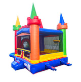 Inflatable Bounce House with Slide for Kids - Backyard Modular Rainbow Castle Combo Bouncer with Water Pool, Outdoor Toys, Jumpers for Kids - Bounce House with Blower & Stakes - 12' x 12' Area Pogo Bounce House