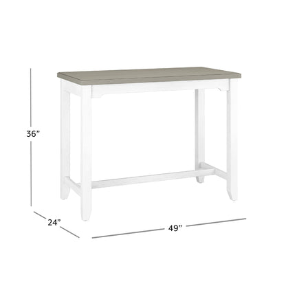 Hillsdale Furniture Hillsdale Clarion Side, Distressed Gray/Sea White Counter Height Table - WoodArtSupply