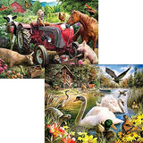 Bits and Pieces Set of 4 Jigsaw Puzzles 300 Pieces - Country Farm Animals Bits and Pieces