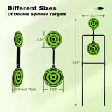 Ideagle Double Spinner Shooting Targets, 3/8" Thick Metal High Caliber Auto Reset Steel Target for Centerfire Handguns up to .44 Magnum Ideagle