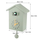 Cuckoo Clock Wall Clock, Nordic Style Bird Voices Pendulum Hanging Clock Coo Coo Clock for Art Home Living Room Office (Green) Gsycle