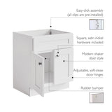 Design House Brookings 30 Inch Bathroom Vanity, Ready to Assemble, Solid Wood, Sherwin Williams® White, 586941 Design House