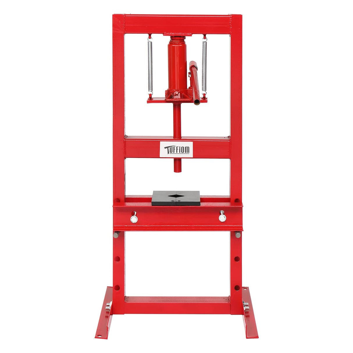 TUFFIOM 6-Ton Hydraulic Shop Press with Press Plates, H-Frame Garage Benchtop Press, Adjustable Working Table Height, 18.9”L x 15.75”W x 36.8”H TUFFIOM