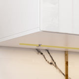 Homsee Floating LED TV Stand for TVs up to 70", Wall Mounted Wood Media Console with Glossy Surface & LED Lights, Modern Entertainment Center with 3 Drawers for Living Room, Bedroom, White Homsee