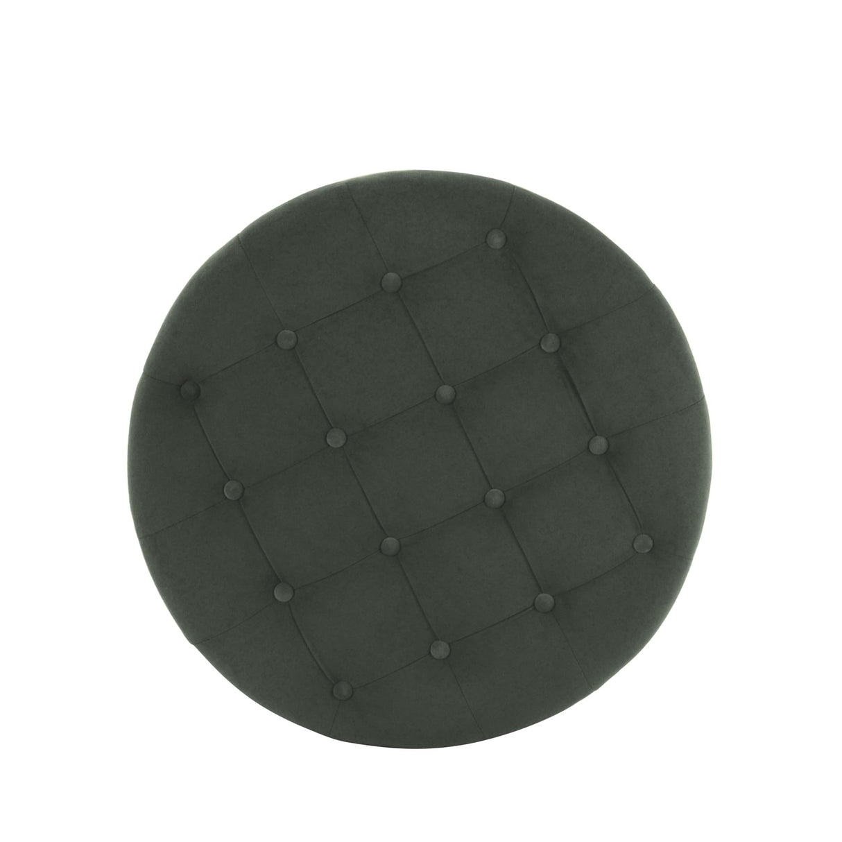 HomePop Home Decor | Large Button Tufted Velvet Round Storage Ottoman | Ottoman with Storage for Living Room & Bedroom, Loden Green Velvet, 28" HomePop