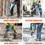 Berserker 1700W 25-Pound SDS-Max Demolition Jack Hammer, 1-9/16" 14-Amp Corded Electric Heavy Duty Demo Chipping Hammer Concrete/Pavement Breaker with Carrying Case Flat Chisel Bull Point Chisel Berserker