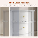 UPOSOJA AuraCurve Tall 5-Drawer Chest, Elegant Dresser with Five Arc Fronts, Roman Column Decor, Slim Floor Standing Storage Cabinet, 48.6x23.6x15.7 Inches(White, 5 Drawer) UPOSOJA