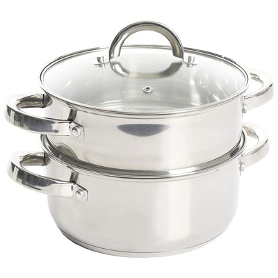 Oster Sangerfield Stainless Steel Cookware, 3.0-Quart Dutch Oven w/Steamer Basket