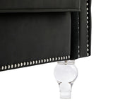 2 Piece Velvet Living Room Sofa Set with Tufted Loveseat and 3-Seater Couch, Luxurious Diamond Tufting & Acrylic Crystal Buttons & Legs, Modern Comfy Upholstery Chesterfield Sofa Set (Black) Gooamz