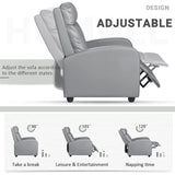 Homall Recliner Chair, Recliner Sofa for Adults, Recliners Home Theater Seating with Lumbar Support, Reclining Sofa Chair for Living Room (Leather, Grey) Homall