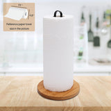 TONLEA Wood Paper Towel Holder, Countertop-Paper-Towel-Holders, Kitchen Towel Holder FreeStanding with Non-Slip Wooden Base TONLEA
