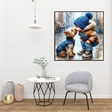 ARPADAMO 3 Pack Diamond Kits for Adults,5D Animal Dog Diamond Painting DIY Diamond Art Girl Kiss Diamond Painting Art Kit for Adult,Round Full Drill Diamonds, Diamond Art Kit for Home Decor-12x12inch ARPADAMO