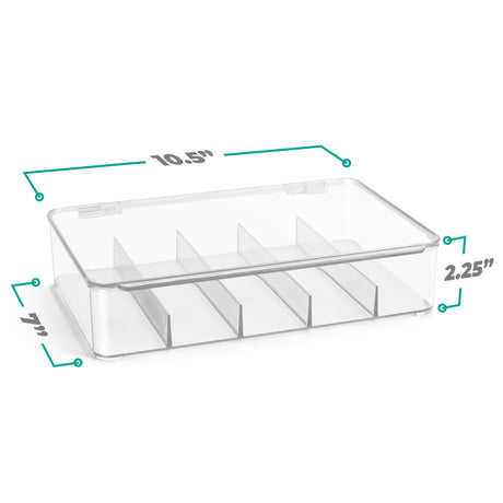 Sorbus Sunglasses Organizer - Plastic Stackable Eyeglass Case Storage Organizer for Multiple Glasses - Reading Glasses, Sunglass Holder with Hinged Lid for Eyewear Display Includes 5 Sections (2 Pack) Sorbus