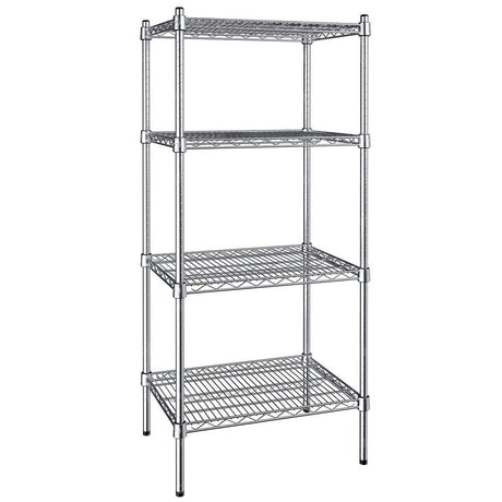 PRO&Family 18 inches x 24 inches NSF Chrome 4 Shelf Kit with 54 inches Posts. Shelves for Home, Kitchen, Office, Living Room, Garage, Restaurant, Durable Organizer, Storage Rack PRO&Family