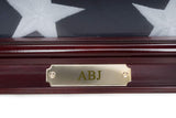 Custom Personalized Solid Wood Triangle Glass Front Flag Display case Bey-Berk