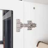 AIEGLE Glass Door Entertainment Center with Storage Bridge, Traditional Media Console Table Wall Unit with Shelves for 70 75 inch TV, TV Stand Set, White, 96.9”W AIEGLE