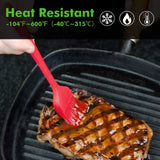 SURDOCA Silicone Pastry Basting Brush - 2Pcs 10 + 8 in Heat Resistant Brush for Baking Cooking Food, BPA Free Kitchen Brush for Sauce Butter Oil, Stainless Steel Core Design for Barbecue BBQ Grilling SURDOCA