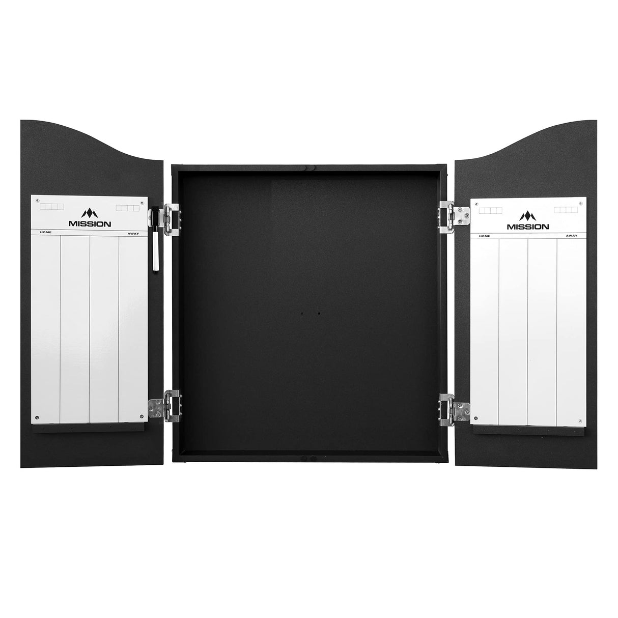 Mission Darts Heavy Duty Deluxe Wooden Dartboard Cabinet, Black, (CAB010) Mission Darts