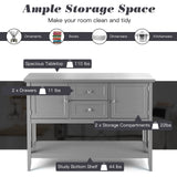 HAPPYGRILL Buffet Sideboard Solid Wood Storage Cabinet Console Table with 2 Drawers & Shelf, Buffet Server Cupboard for Kitchen, Entryway, Living HAPPYGRILL