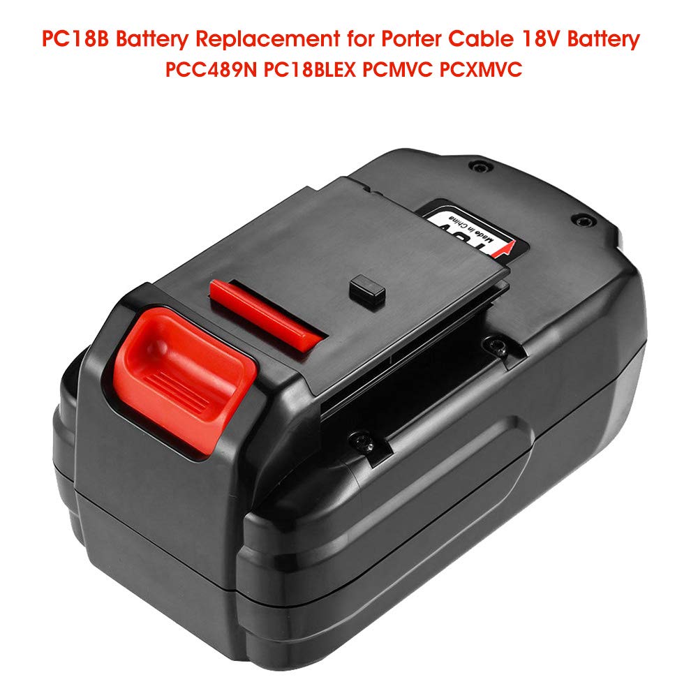 Dosctt 2 Pack 3.6Ah 18 Volt PC18B Battery Replacement for Porter Cable 18V Battery PCC489N PC18BLEX Compatible with Porter Cable 18V Ni-Cd&Ni-Mh Battery Charger PCMVC PCXMVC - WoodArtSupply