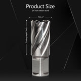 Luckyway 7/8 Inch Diameter x 1 Inch Depth of Cut Cyclone High Speed Steel Annular Cutter, 3/4 Inch Weldon Shank Luckyway