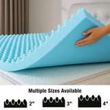 DMI 2-Inch Foam Mattress Topper, Egg Crate Foam Pad for Support, Air Circulation, Pressure Relief & Weight Distribution, Twin Size 33 x 72, Blue DMI