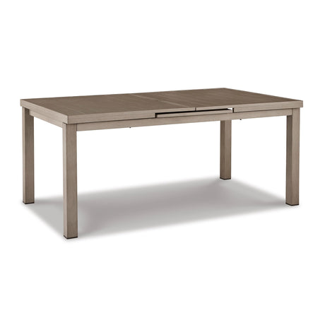 Signature Design by Ashley Beach Front Contemporary Outdoor Dining Extension Table, Light Brown Signature Design by Ashley