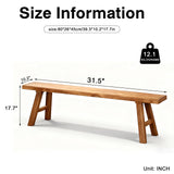 CANYIHB Front Entryway Bench Indoor Hallway Bedroom End of Bed Farm House Rustic Dining Table Vintage Narrow Noodle Bench Solid Wood (L 31.5″x10.2″W x 17.7″H) CANYIHB