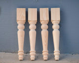 CAROLINA LEG CO. Knotty Pine Chunky Cottage Bench Legs - Made in USA - Replacement Coffee Table Legs - Set of 4 - Dimensions: 2.75" x 16" CAROLINA LEG CO.