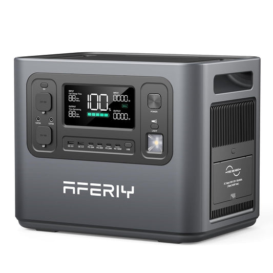 AFERIY Portable Power Station 2400W / 2048Wh Power Station LiFePO4 Battery, Quick Charge in 1.5H, 6 AC Outlets, UPS, Solar Generator, Electric Generator for Home Camping Use - WoodArtSupply