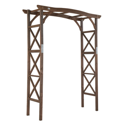 VINGLI Wooden Garden Arbor, Wedding Arch, 6.6ft Arch Backdrop Stand for Ceremony, Wood Trellis for Plant Climbing, Christmas Decor Pergola for Garden Backyard, Lawn - WoodArtSupply