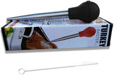 Turkey Baster for Cooking, Stainless Steel Turkey Baster Syringe with Cleaning Brush and Marinade Injector, Black iKusor