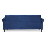 Furinno Bastia Vintage Modern Chesterfield Button Tufted 3-Seater Sofa Couch for Living Room, Navy Velvet Furinno