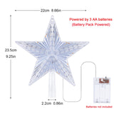 Christmas Tree Topper Star Warm White Light Christmas Tree Decor for Christmas Holiday Home Fit for General Size Xmas Tree, 8.7 Inch LAWOHO