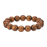 anzhongli Prayer Beads Bracelet 12MM for Men and Women Beaded Bracelet Sandalwood Elastic(12mm 17 beads Tiger skin) anzhongli