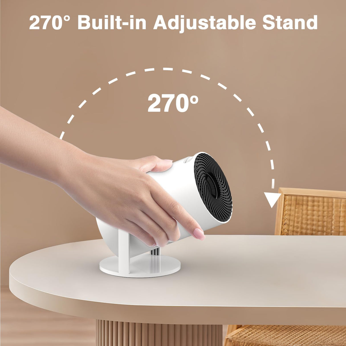 [Built-in -Apps] PANSEBA 270°Adjustable Smart Mini Projector with WiFi 6 and Bluetooth, Auto Keystone Outdoor Movie Projector, Big Screen Home Portable Projector for Phone/TV Stick/Laptop/HDMI PANSEBA