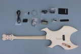 WUQIMUSC DIY electric guitar kits Basswood Guitar Body Mahogany Neck 24 fret 25.5 inch build on your own WoodArtSupply