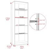 Farini Bookcase Freestanding 5 Shelf Wood Bookshelf Adjustable Shelves for Home Office,5 Layer, Mahogany Farini