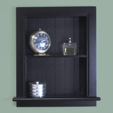 Fox Hollow Furnishings 14x18 Aiden Recessed Wall Niche Medicine Cabinet Replacement, in The Wall Bathroom Cabinet Insert Shelf/Shelves, Made in North America, Real Wood, NO MDF, Beadboard, Black Fox Hollow Furnishings