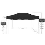 American Phoenix 10x15 Pop up Tent Instant Canopy Commercial Outdoor Party Canopy Shelter (10x15FT (White Frame), Black) AMERICAN PHOENIX
